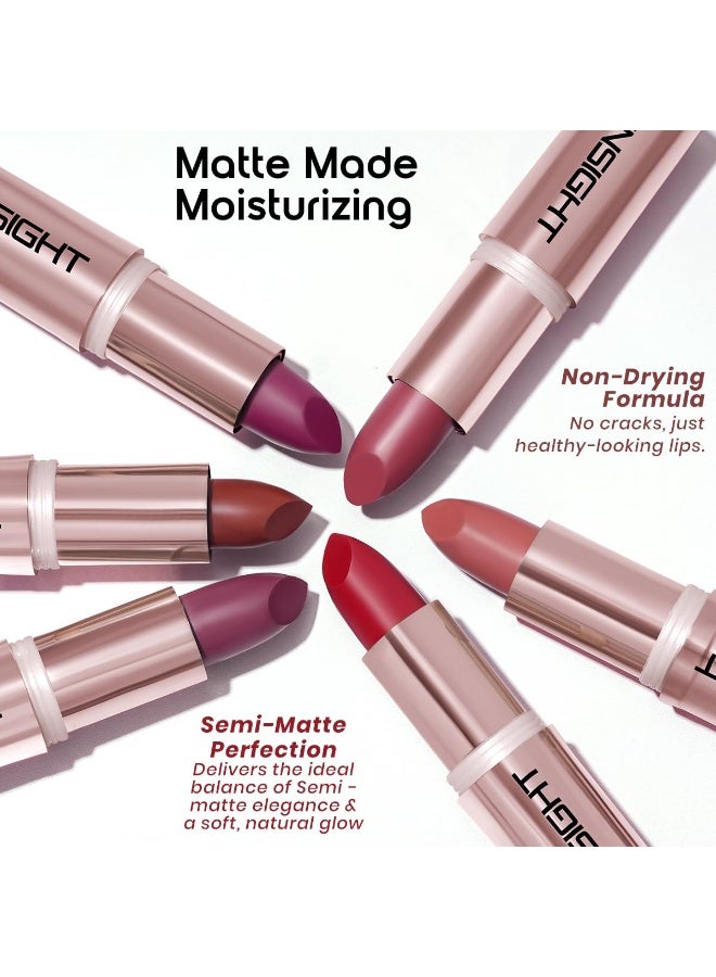 INSIGHT Hydra Fix Lipstick - Muted Crush| Semi Matte Finish | One Swipe Intense Pigmentation | Long Lasting | Lightweight | Hydrating Non Drying Formula - 4.2g - Image 3